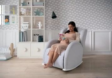 Кресло-качалка Micuna Wing Flor White/Leatherette Grey