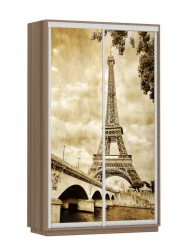 Шкаф-купе двухдверный Экспресс Дуо 1200х2200h Париж/Ясень шимо тёмный