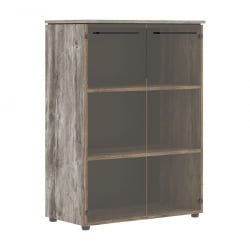 Шкаф со стеклянными дверьми MORRIS TREND MMC 85.2 Сосна Нордик Антрацит