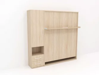 Кровать-трансформер Смарт 1 со шкафом 1400 левый Дуб молочный