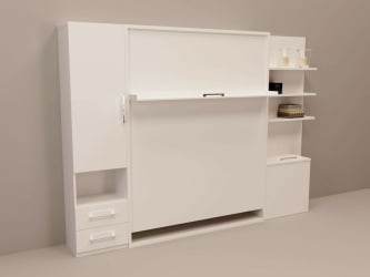 Шкаф-кровать Смарт 1 с полками 1600 правый Венге