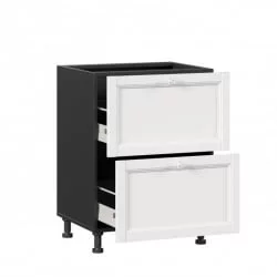 Тумба кухонная 600 с 2 ящиками ЛЮКС (4) Джулия ЛД 284.900.000.079 Черный Белый