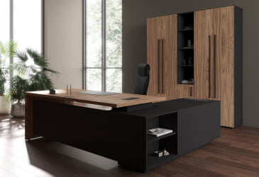 Кабинет руководителя VELION VENEER №03 Американский орех Яшма черная