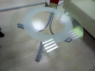 Придиванный столик Дуэт 6 Металлик/ прозрачное