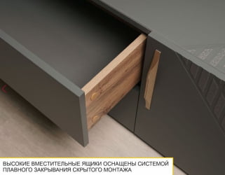 ТВ тумба Монако 605.03 Дуб Вотан Оникс Графит