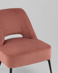 Кресло лаунж Бостон велюр рельефный коралловый