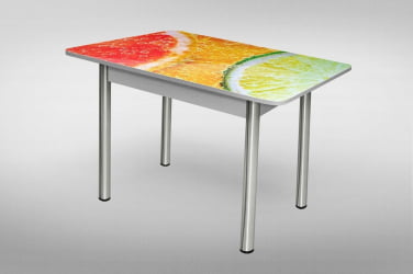 Стол обеденный Прямоугольный 1200х700 фп Клубника ЛДСП серый