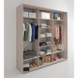 Шкаф-купе 3-х дверный Акцент-Лайт 3 2400х600 Ясень шимо светлый