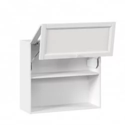 Шкаф кухонный 800 горизонтальный с 2 складными дверями комбинированный со стеклом Джулия ЛД 284.980.000.042 Белый