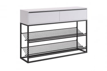 Обувница Крафт 2 ЛМН-02 черный муар/белый / LMN-02