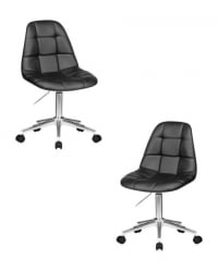 Офисное кресло для персонала DOBRIN MONTY (черный) 2 шт
