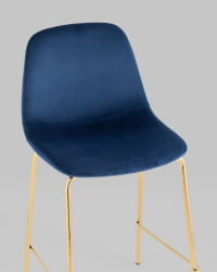 Стул полубарный Валенсия СН велюр Синий золотые ножки / SN