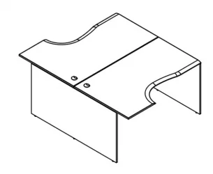 Двухместная рабочая станция W2CET 149.2 Дуб сонома