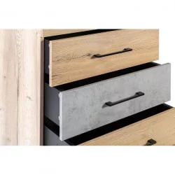 Комод Loft с 5 ящиками Дуб натур-Бетон