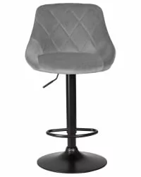 Стул барный DOBRIN LOGAN BLACK Серый велюр MJ9-75