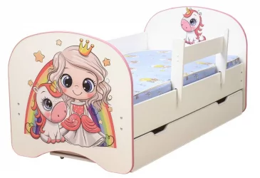Кровать детская с фотопечатью с 1 ящиком 700*1400 Принцесса