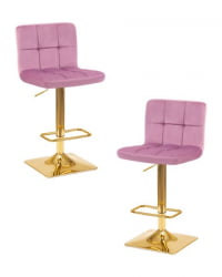 Стул барный DOBRIN GOLDIE (пудрово-сиреневый велюр (MJ9-52)) 2 шт