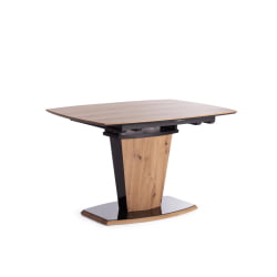 Стол FANCY МДФ HPL/стекло, 120-160х85х75 см, Дуб артисан/Черный