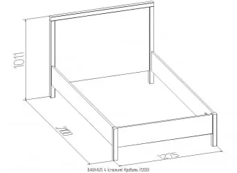 Кровать (1200) BAUHAUS 4 Дуб Сонома/Орех шоколадный(спальня)