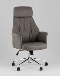 Кресло офисное ТопЧаирс Неома серый экокожа / TopChairs Neoma
