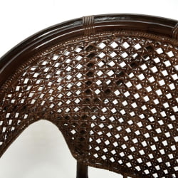 ТЕРРАСНЫЙ КОМПЛЕКТ PELANGI (стол со стеклом + 2 кресла) /без подушек/ ротанг, кресло 65х65х77см, стол диаметр 64х61см, walnut (грецкий орех)