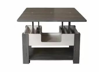 Журнальный столик с ящиками Стэп-4 Ясень черный Бодега белый