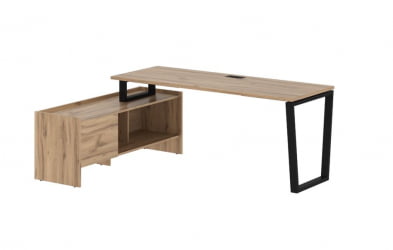 Стол с тумбой EDIS EVCT 19614 Дуб Денвер светлый Черный