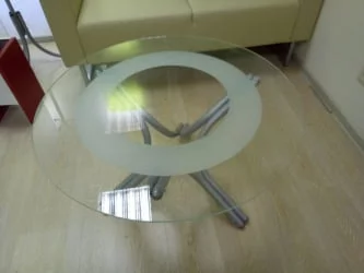 Придиванный столик Дуэт 6 Металлик/ прозрачное