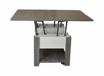 Журнальный столик с ящиками Стэп-4 Ясень черный Бодега белый