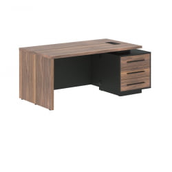 Стол руководителя правый VELION VENEER VRCT 1890 RL Американский орех Яшма черная