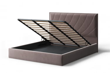 Кровать СОФИЯ 2000*1400мм (без опор), велюр Бренди лайт 05 (кофе), (б/основания, б/матраса)