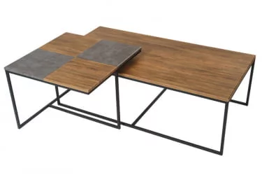 Стол журнальный Фьюжн квадро Дуб американский/серый бетон