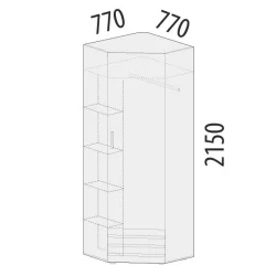Угловой шкаф в прихожую Денвер 400.04