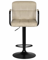 Стул барный ДОБРИН КРУГЕР АРМ БЛАCК (бежевый вельвет (ЛАР-Е2041-04)) / DOBRIN KRUGER ARM BLACK (LAR-E2041-04))