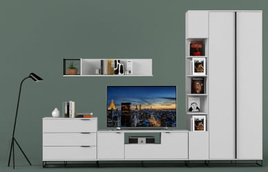 Полка в гостиную City большая белый