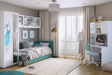 Кровать  0.9 Альба (Тахта) КМ.T-16 сосна (велюр)