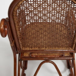Кресло-качалка MILANO (разборная) / без подушки / ротанг top quality, 58x136x103 см, Pecan (орех)