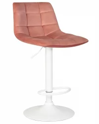 Стул барный DOBRIN TAILOR WHITE Пудрово-розовый велюр MJ9-32