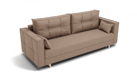 Диван Консул-1 ППУ (ЗР) Цвет фасада: Светло коричневый; Тип: Прямой; Материал фасада: Металл/Велюр