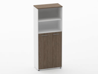 Шкаф 4 широкий 2 полки открытые, 3 полки закрытые Дека 10.19.131 Дуб Верцаска/Белый / Deka