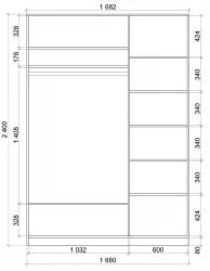Шкаф-купе белый лдсп Хит-24-17-77 Орхидея Белая шагрень