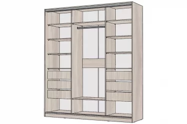 Шкаф-купе 3-х дверный Виктория 2000х584х2300, Ясень шимо светлый 20ДЗЗЗДЗЗЗДЗЗЗ-ЯЯПП-Яшс 310-3325
