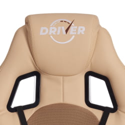 Кресло DRIVER (22) кож/зам/ткань, бежевый/бронза, 36-34/TW-21