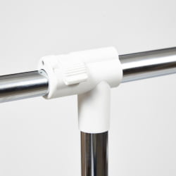 Вешалка с обувницей NY-3297 металл, 76-130*43*109-165см, хром/белый