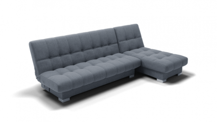 Диван Хьюстон-2 угол левый/правый (ЗР) Цвет фасада: Серый; Тип: Левый/правый; Материал фасада: Металл/Велюр