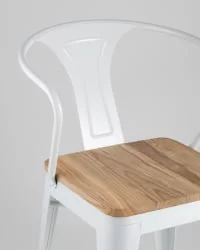 Стул с подлокотниками ТОЛИКС АРМ ВООД Белый / TOLIX ARM WOOD