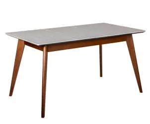 Стол раскладной Лунд 140-180 ОРЕХ-Мрамор Бьянко