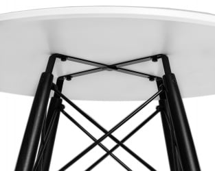 Стол обеденный DOBRIN CHELSEA 80 BLACK (столешница белая, основание черное)