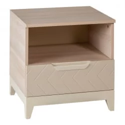 Тумба прикроватная Сканди с 1 ящиком Жемчужно-белый