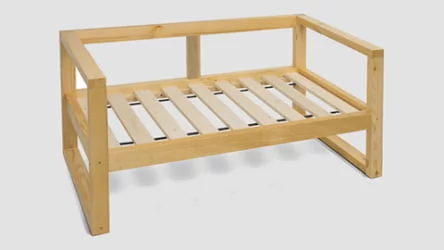 Диван двухместный DEmoku Д-2 серебристо-серый_темный дуб